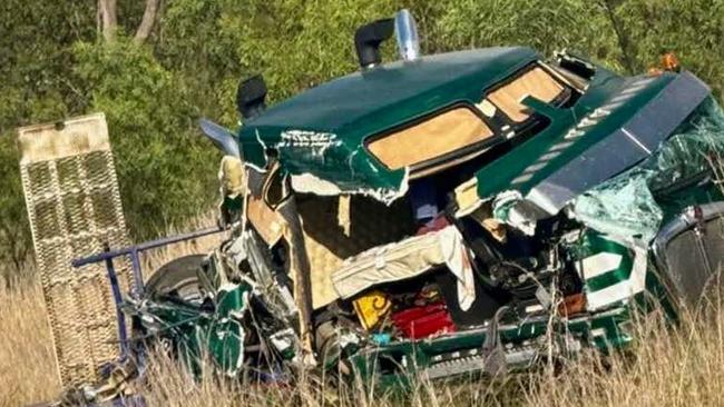 A man died in a two-truck crash on the Capricorn Highway south west of Rockhampton in Central Queensland.