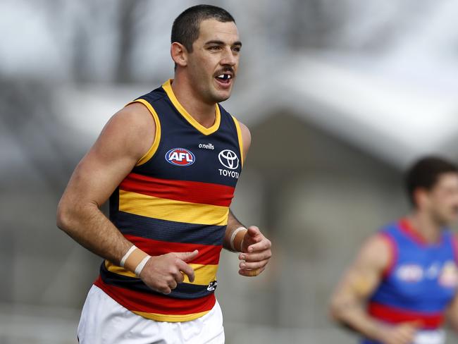 BALLARAT, AUSTRALIA - JULY 31: Taylor Walker of the Crows looks on during the 2021 AFL Round 20 match between the Western Bulldogs and the Adelaide Crows at Mars Stadium on July 31, 2021 in Ballarat, Australia. (Photo by Dylan Burns/AFL Photos via Getty Images)