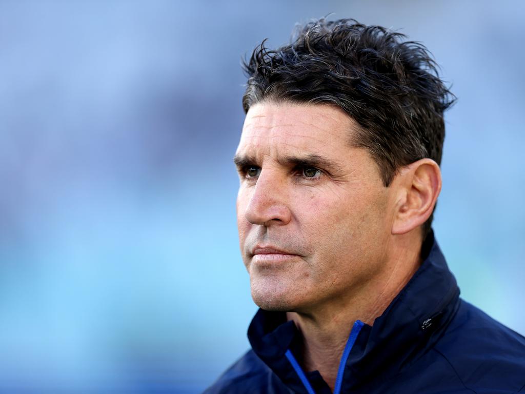 Interim Eels coach Trent Barrett refused to be drawn into the Moses rumours, declaring Moses was “fine”. Picture: Getty Images