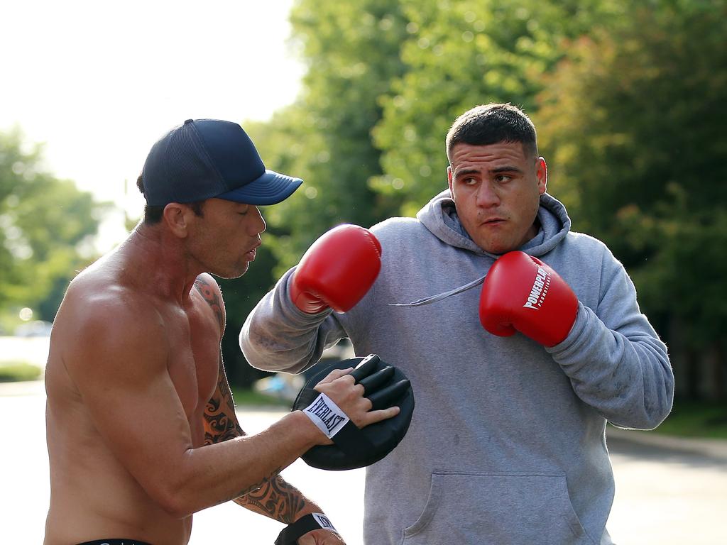 One of Tuivasa’s main coaches is Steve Ashby, who has helped hone the big unit into a top UFC prospect. Picture: Sam Ruttyn