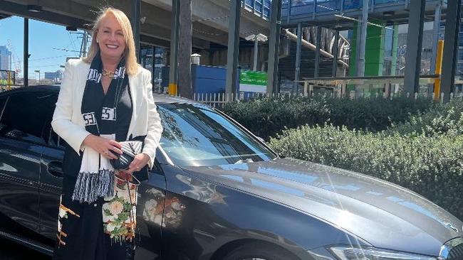 Lord Mayor Sally Capp arriving at the 2023 AFL Grand Final on September 30 by limo.