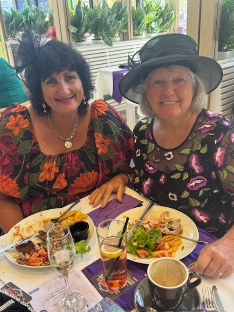 Judith Offermans and Lisa Manning celebrating the Melbourne Cup at Gympie RSL Club.