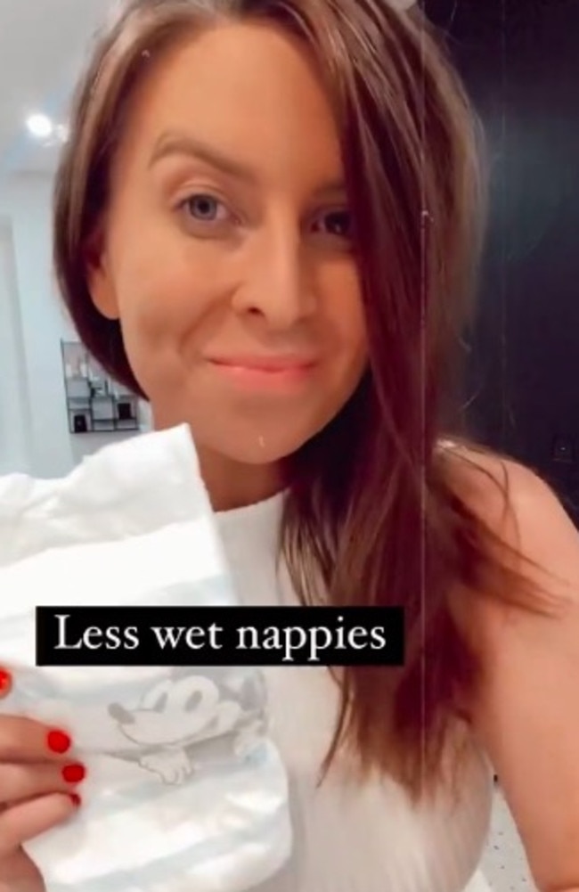 One warning sign was if your baby’s nappy was ‘less wet’ than normal which can be a sign of dehydration. Picture: Instagram/@tinyheartseducation