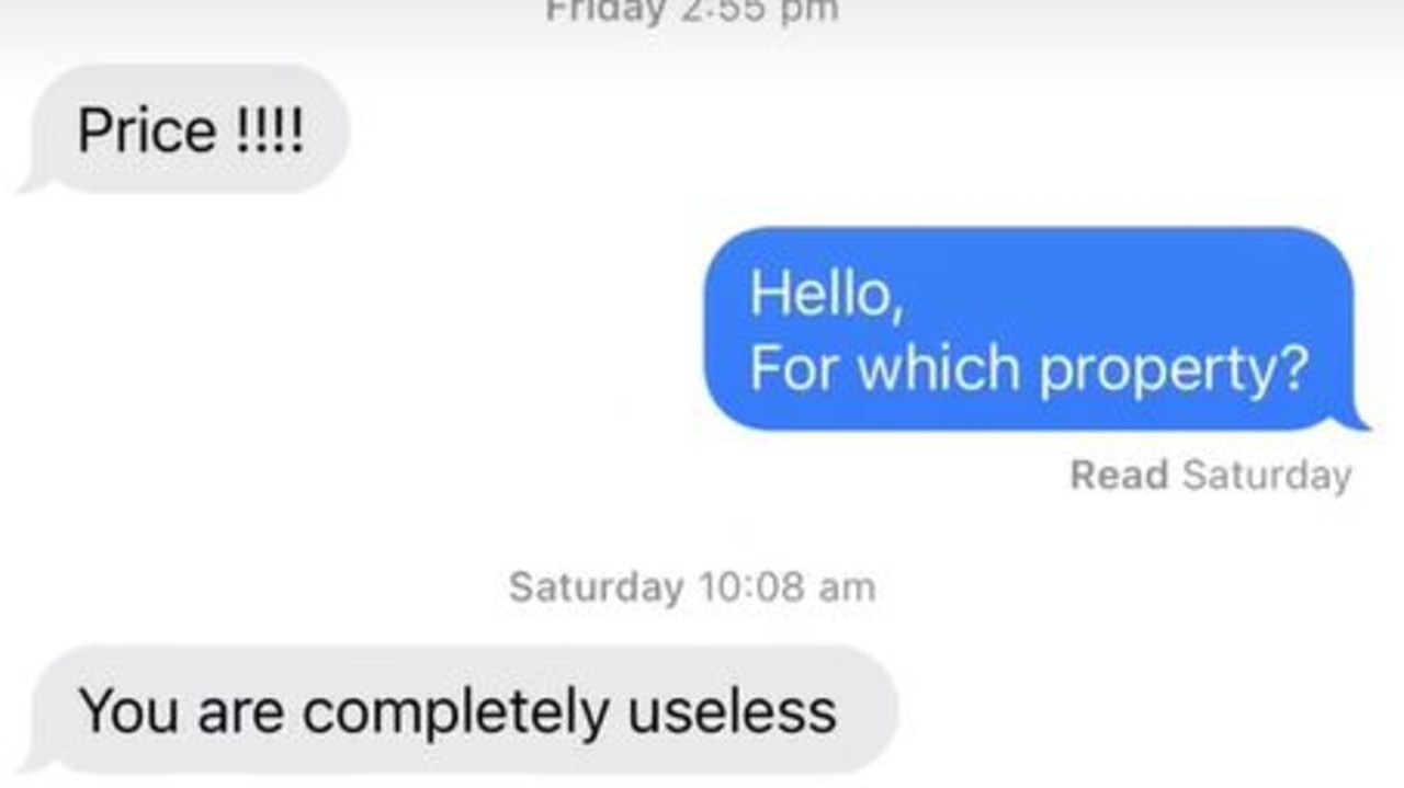 Real estate agent’s ‘rude’ text act backfires