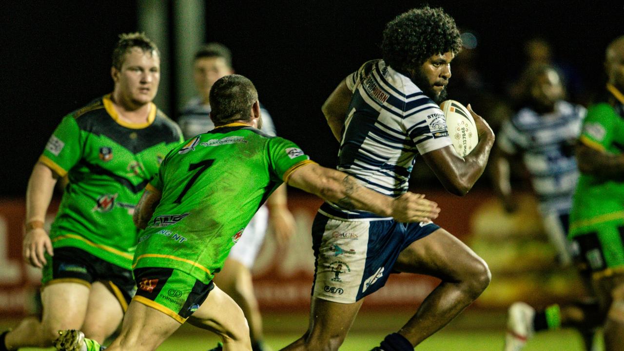 Darwin Brothers Caleb Niki was a thorn in Palmerston’s side in Round 2. Picture: Glenn Campbell