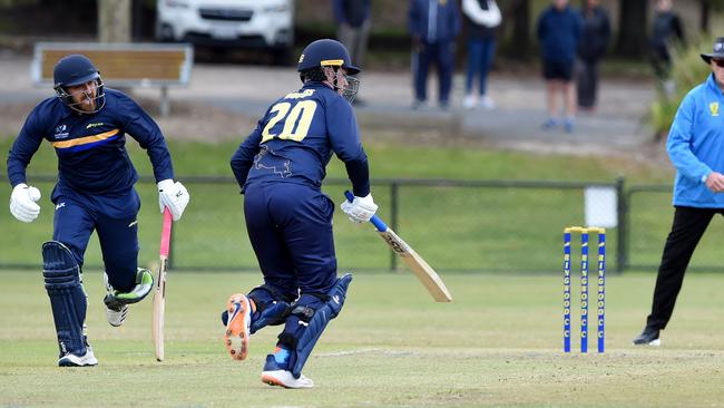 Tom Rogers spearheaded Ringwood at the crease with new name Adam Amin on Saturday. Picture: Steve Tanner