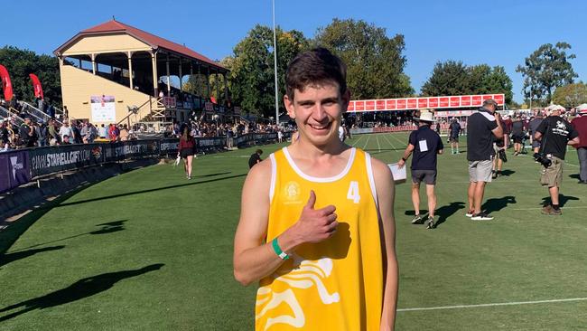 Mount Gambier teenager Hayden Crowe placed second 200m Jack Donaldson Handicap at the Stawell Gift. Picture: Supplied.