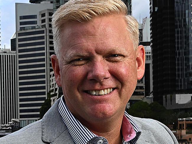 19/11/2023:  Tourism boss Brett Fraser standing on the edge of the Brisbane river near Howard Smith Wharves talks about how we could utilise more for transport , Brisbane. pic: Lyndon Mechielsen/Courier Mail