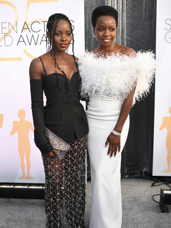 Danai Gurira and Lupita Nyong'o. Picture: AFP