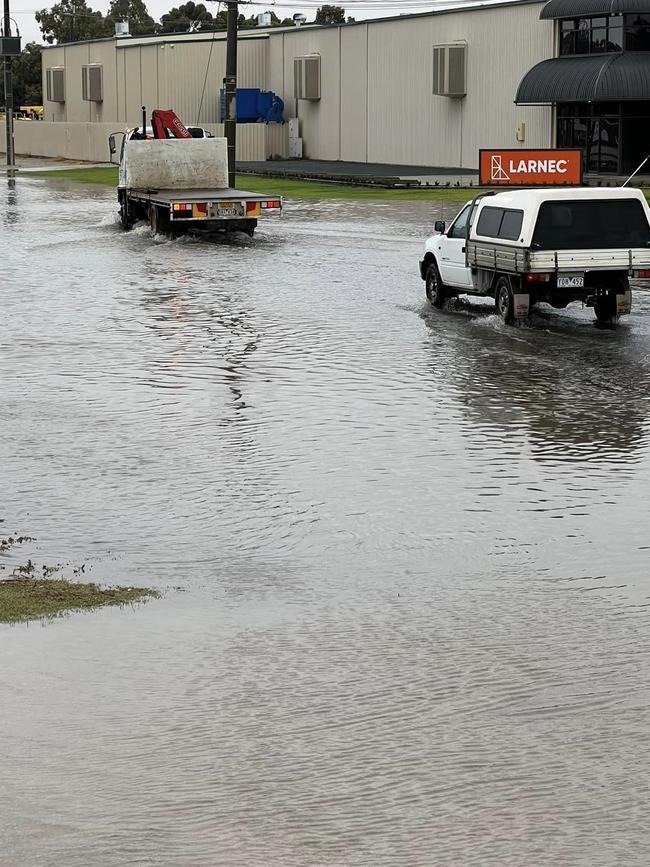 Roads are flooded in Swan Hill. Picture: Facebook