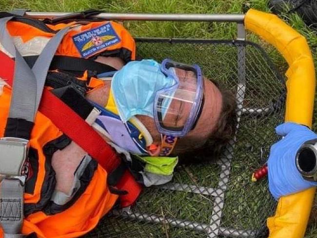 Stu Battle was trapped under an overturned mower for hours following an accident at his Wollombi property