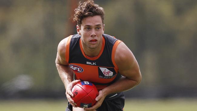 Josh Kelly during GWS Giants training at Homebush. Picture. Phil Hillyard