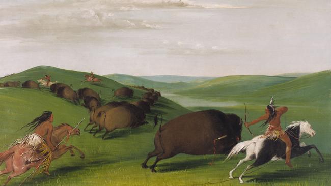 "Buffalo Chase with Bows and Lances" by George Catlin, 1832-1833. Picture: Smithsonian American Art Museum from the Ken Burns documentary, The American Buffalo.