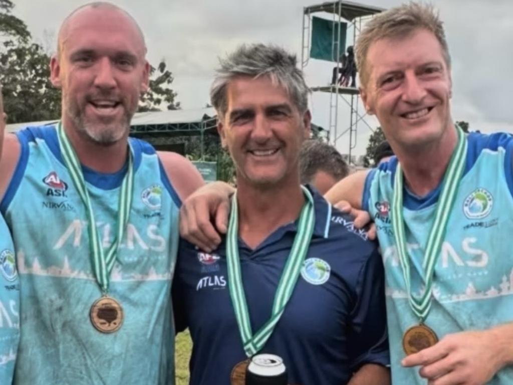 Ricky Olarenshaw (middle) having a beer at the event. Picture: Instagram/ActiveAttitudes