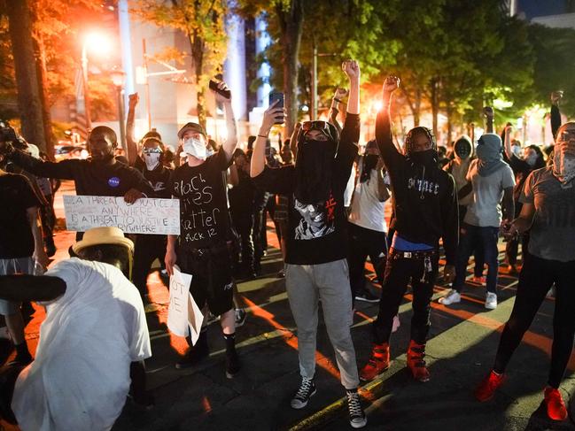 People protest in response to the police killing of George Floydin Atlanta, Georgia. Picture: Elijah Nouvelage