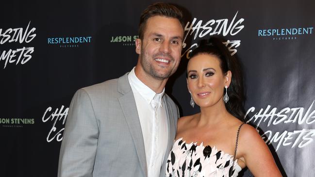 Beau Ryan has been plugging the holes on KIIS FM while both Kyle and now Jackie O have taken time off. He is pictured with his wife Kara. Picture: Jonathan Ng