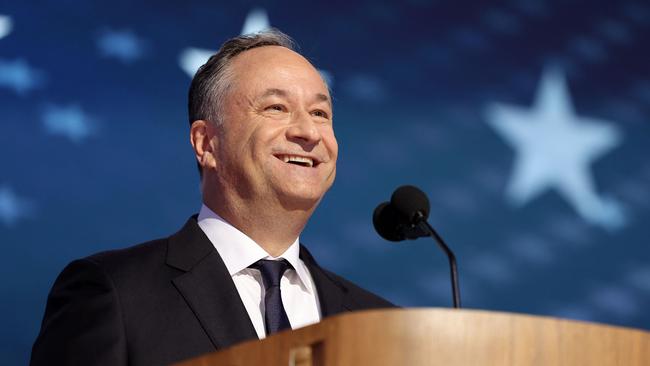 US second gentleman Douglas Emhoff charms the crowd on the second day of the Democratic National Convention. Picture: AFP