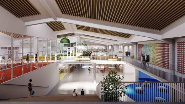 An artist’s impression of the interior of the proposed new senior campus at St Luke's Grammar School, Dee Why. Picture: Supplied.