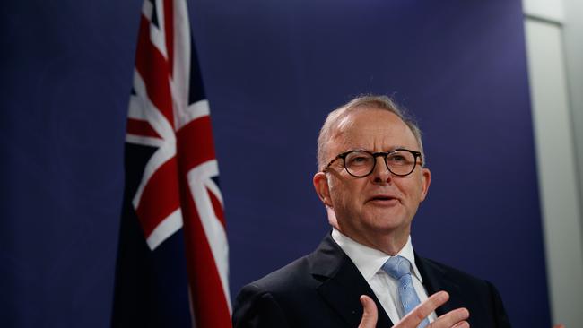 Prime Minister Anthony Albanese during a press conference in Sydney. Picture: NCA NewsWire / Nikki Short