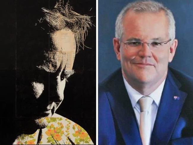 Archibald Prize entries featured portraits of Anthony Albanese and Scott Morrison. Pictures: Supplied