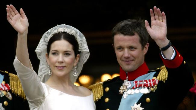 Mary and King Frederik on their wedding day in May, 2004. Picture: Ian Waldie/Getty Images