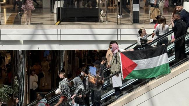 Pro-Palestine protesters at Chadstone shopping centre on Boxing Day. Picture: Twitter