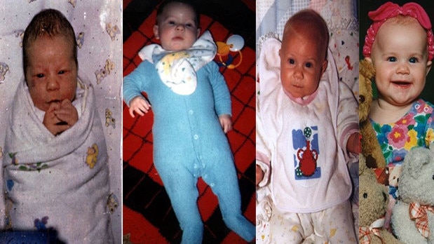 Folbigg killed babies (left to right) Caleb, Patrick, Sarah and Laura over a ten year period.