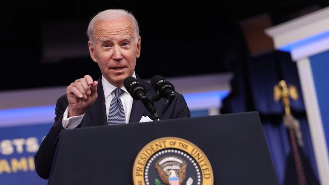 President Joe Biden fields media questions on the discovery of classified documents from his time as vice-president. Picture: Getty Images