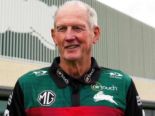 Wayne Bennett is all smiles on his return to Redfern, but the super coach has some serious calls ahead of him. Picture: South Sydney Rabbitohs Instagram