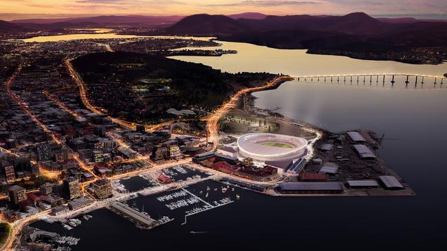 FIRST LOOK: New designs of what Hobart’s new AFL stadium at Macquarie Point could look like. Images supplied by AFL