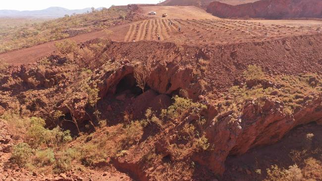 Site of the destruction – the Juukan Gorge rock shelters.