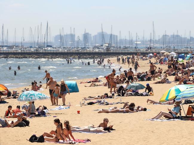 Melburnians have flocked to beaches. Picture: Ian Currie