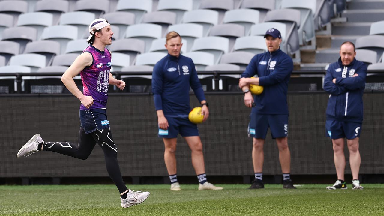 Max Holmes at training this week. Picture by Michael Klein