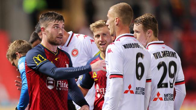 Tempers flared at Coopers Stadium on Thursday night. (Photo by Daniel Kalisz/Getty Images)