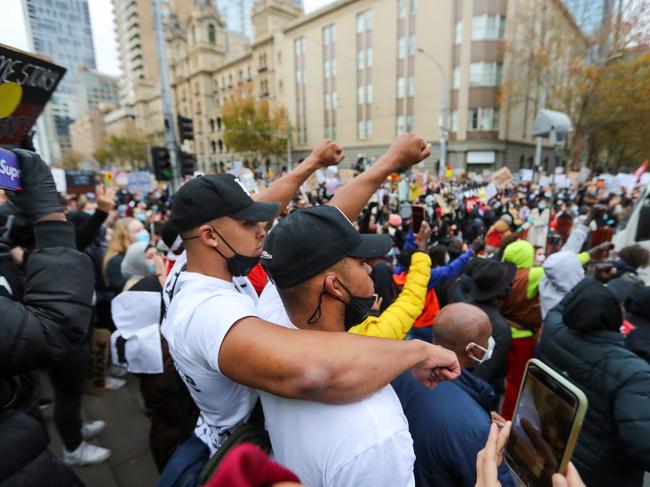 A third positive test for COVID-19 has emerged from Melbourne’s Black Lives Matter protest two weeks ago. Picture; Alex Coppel