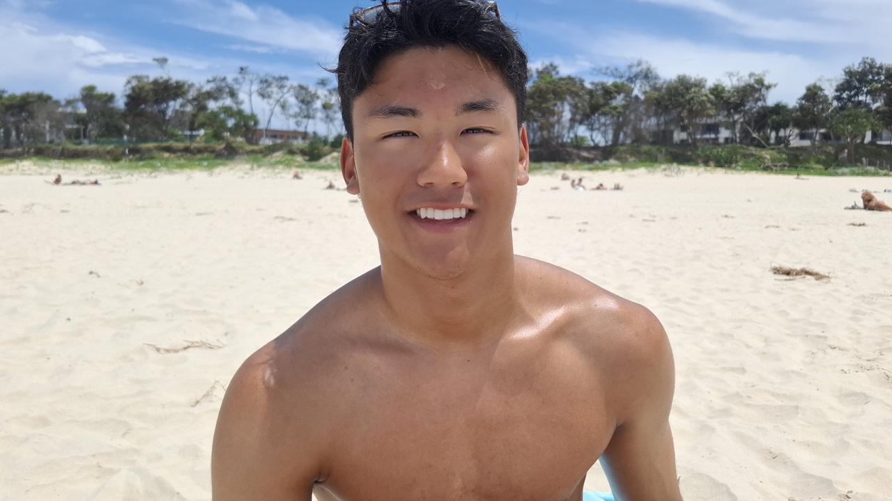 Jacob Choi, 18, at Byron Bay Schoolies celebrations on November 28, 2024. Picture: Sam Stolz.