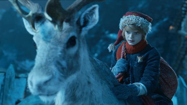 Henry Lawfull and a reindeer in A Boy Called Christmas