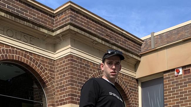 Jordan Fraser outside Manly Local Court after being charged with common assault. Picture: Madelaine Wong