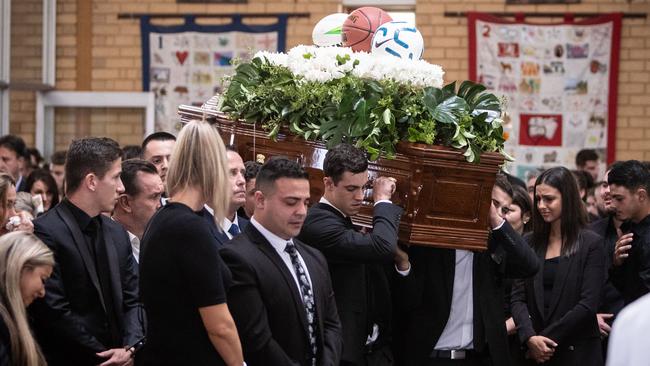 The funeral of Tommy Valentino, 16. Picture: Julian Andrews.