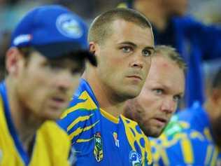 Eels' Danny Wicks seen on the bench during the Round 2 NRL match between the Canterbury-Bankstown Bulldogs and the Parramatta Eels at ANZ Stadium in Sydney, Friday, March 13, 2015. (AAP Image/Joel Carrett) NO ARCHIVING, EDITORIAL USE ONLY. Picture: JOEL CARRETT