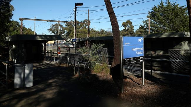 The eastern side of Heathmont railway station backs out into bushland. Picture: Hamish Blair