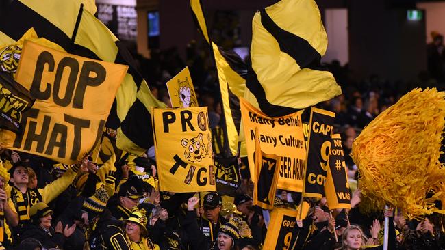 Vocal Richmond fans. Photo: AAP Image/Julian Smith