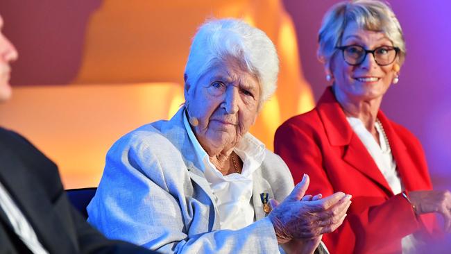 Four time Olympic gold medallist Dawn Fraser pictured speaking at the Future Sunshine Coast lunch. Picture: Patrick Woods.