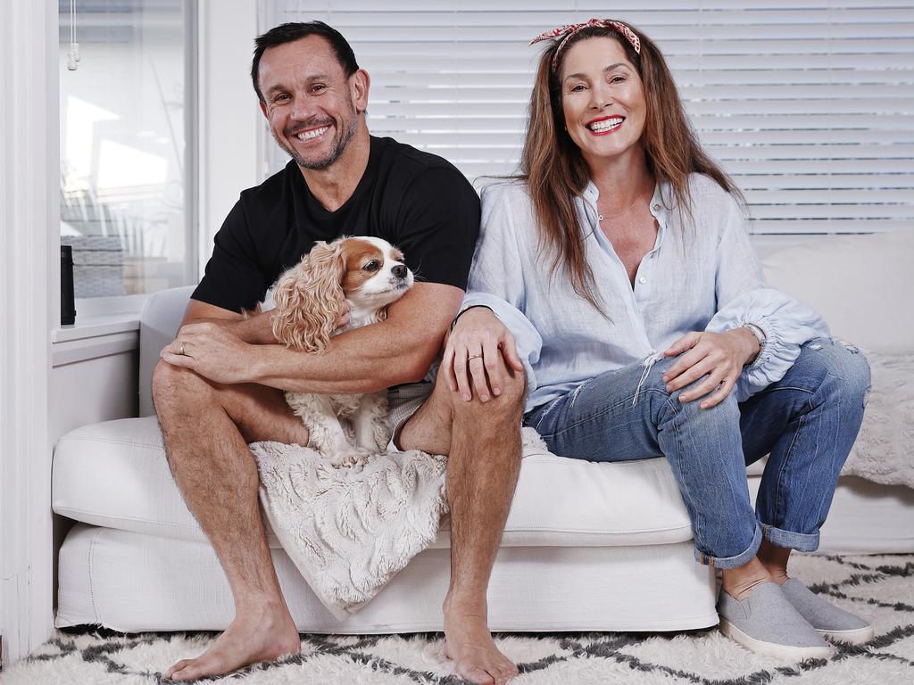 Matty Johns at his Collaroy home with wife Trish. Picture: Sam Ruttyn