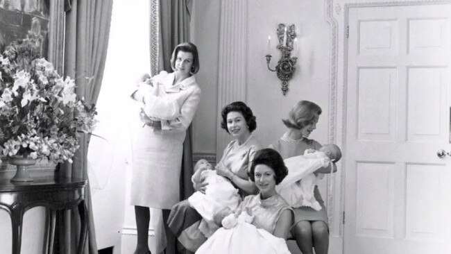 A group of royal mums including the Queen and Princess Margaret. Picture: Supplied