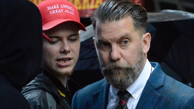 Gavin McInnes taking part in a New York City protest. Picture: Supplied