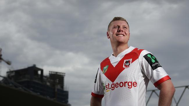 DO NOT USE WITHOUT PERMISSION FROM ADAM MOBBS SPORTS EDITOR DAILY TELEGRAPH FOR SUMMER LIFTOUT — Drew Hutchison of the St George Illawarra Dragons poses for a portrait during a media session at WIN Stadium, Wollongong. Picture: Brett Costello