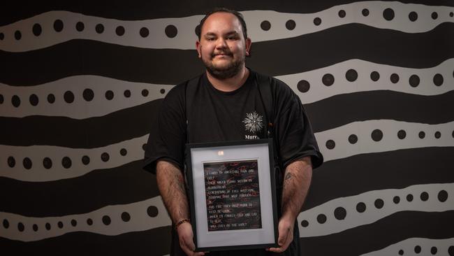 First Nations artist, poet and writer Idris McChesney pictured at Murran. Picture: Brad Fleet