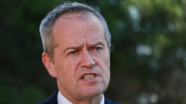 Federal Opposition Leader Bill Shorten addresses the media in Melbourne, Monday, April 23, 2018. (AAP Image/Alex Murray) NO ARCHIVING