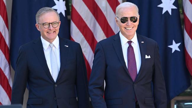 Anthony Albanese and US President Joe Biden at the White House in October 2023. Picture: AFP